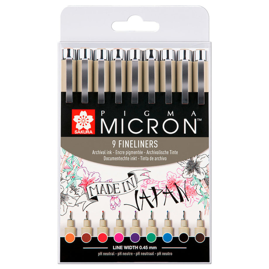 Sakura Pigma Micron 05 Colour Drawing Pen & Brush Art Set Japan
