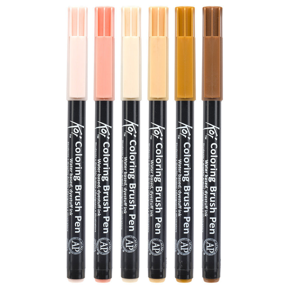 Sakura Koi Colourbrush Brushpen Set of 6 Portrait by Sakura at Cult Pens