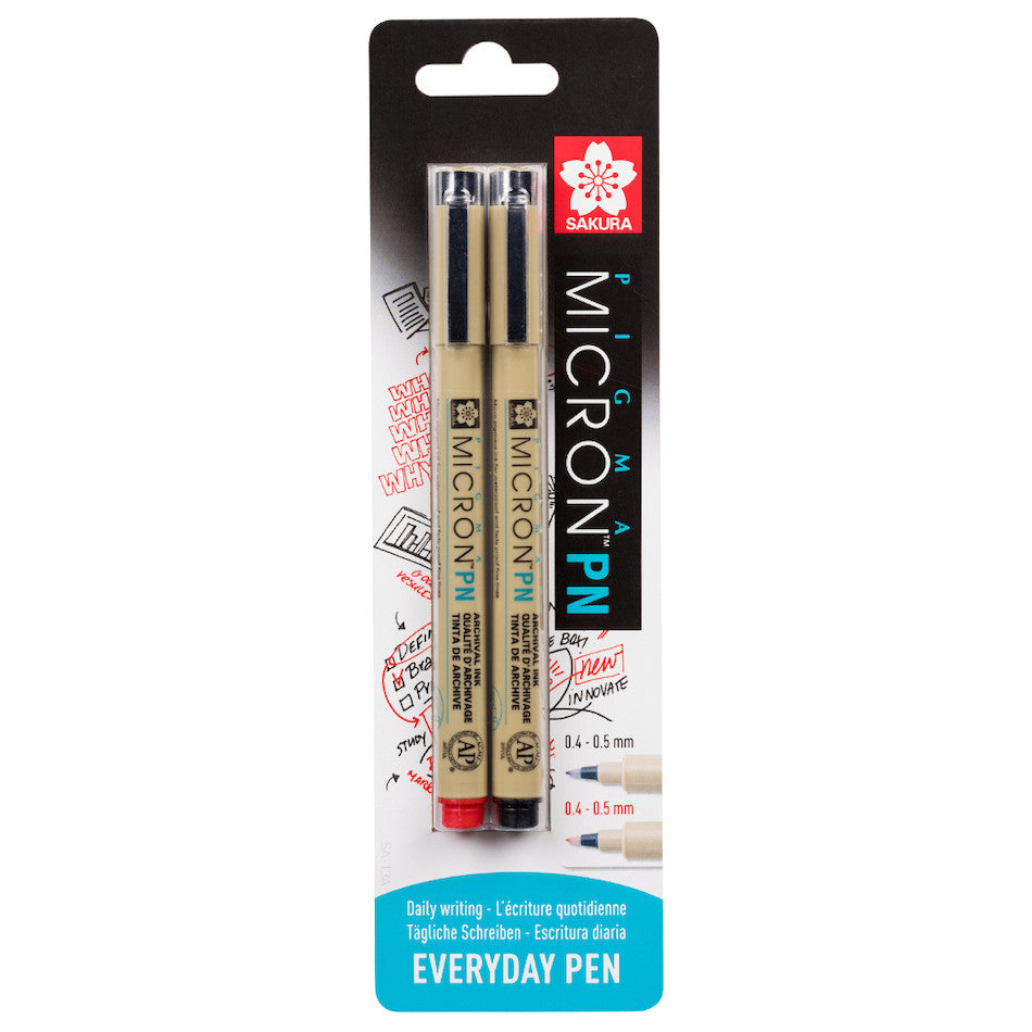 Sakura Pigma Micron Drawing Pen Set of 2 Black/Red by Sakura at Cult Pens