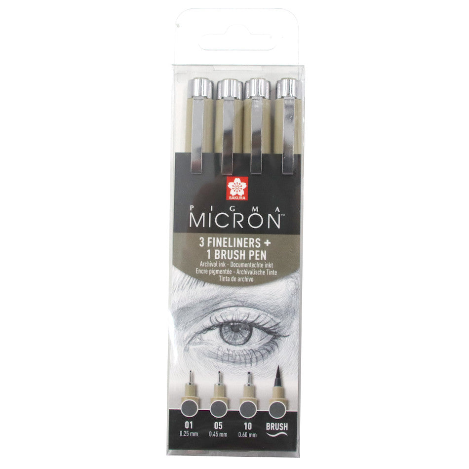 Sakura Pigma Micron Drawing Pen Set of 4 Cool Grey by Sakura at Cult Pens