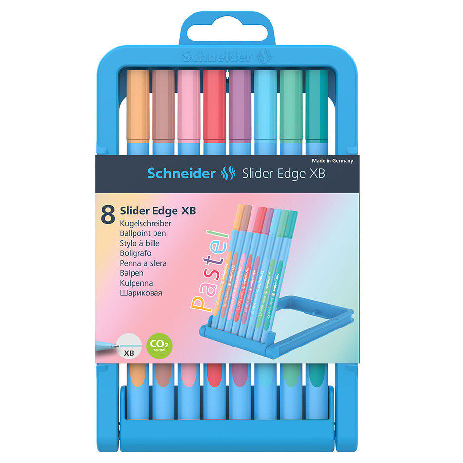 Schneider Slider Edge XB Ballpoint Pen Pastel Set of 8 Assorted by Schneider at Cult Pens