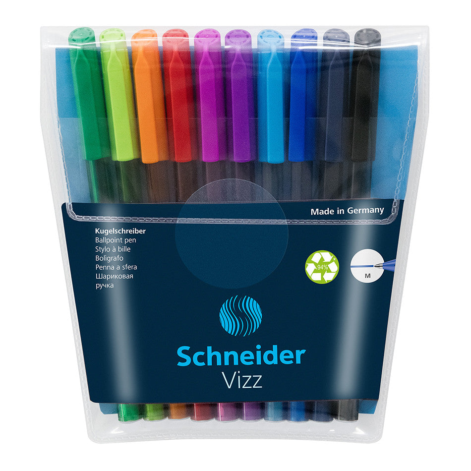 Schneider Vizz Ballpoint Pen Medium Assorted Set of 10 by Schneider at Cult Pens