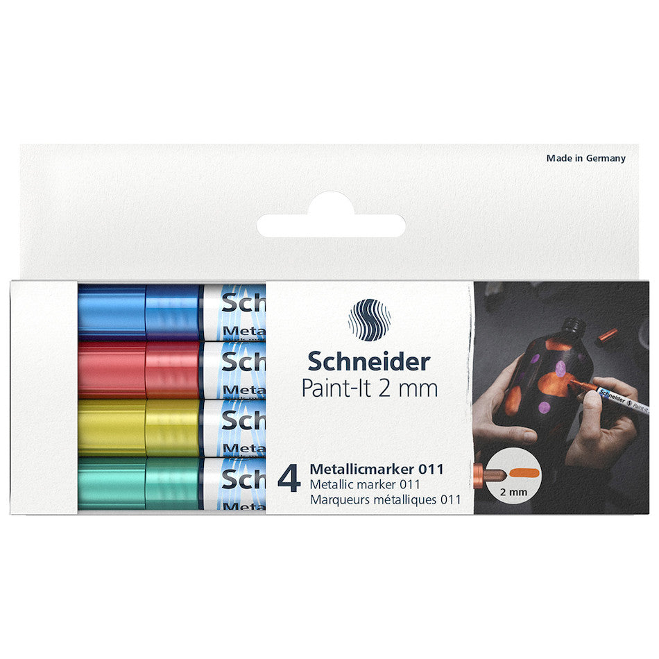 Schneider Paint-It Metallic Marker 011 2mm Set of 4 by Schneider at Cult Pens