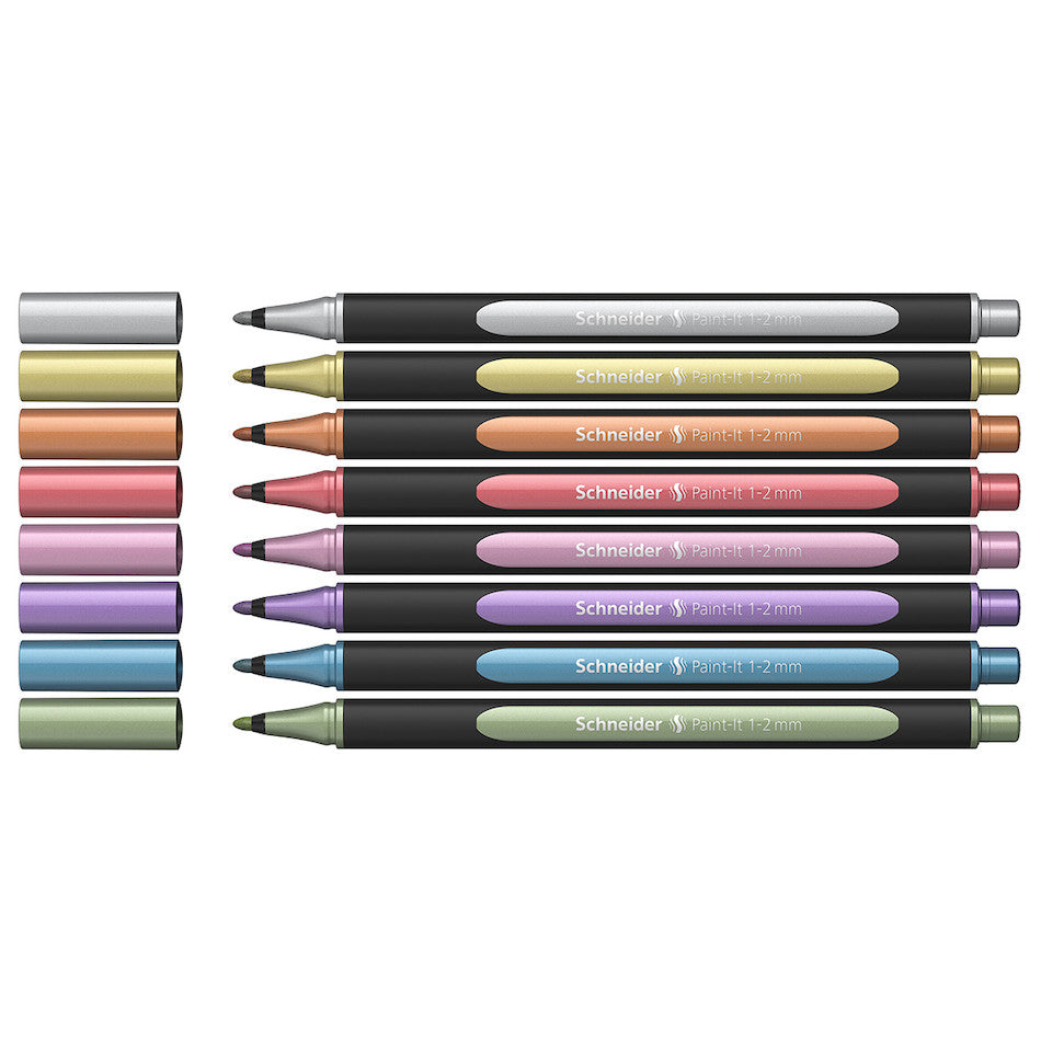Schneider Paint-It Metallic Marker 020 1-2mm Set of 8 by Schneider at Cult Pens