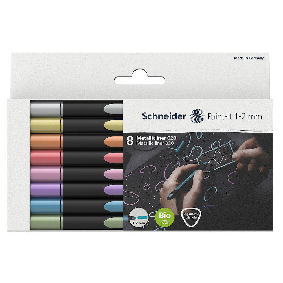 Schneider Paint-It Metallic Marker 020 1-2mm Set of 8 by Schneider at Cult Pens