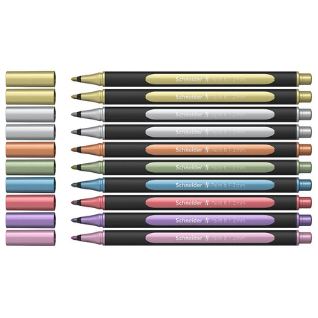 Schneider Paint-It Metallic Marker 020 1-2mm Box of 10 Assorted by Schneider at Cult Pens