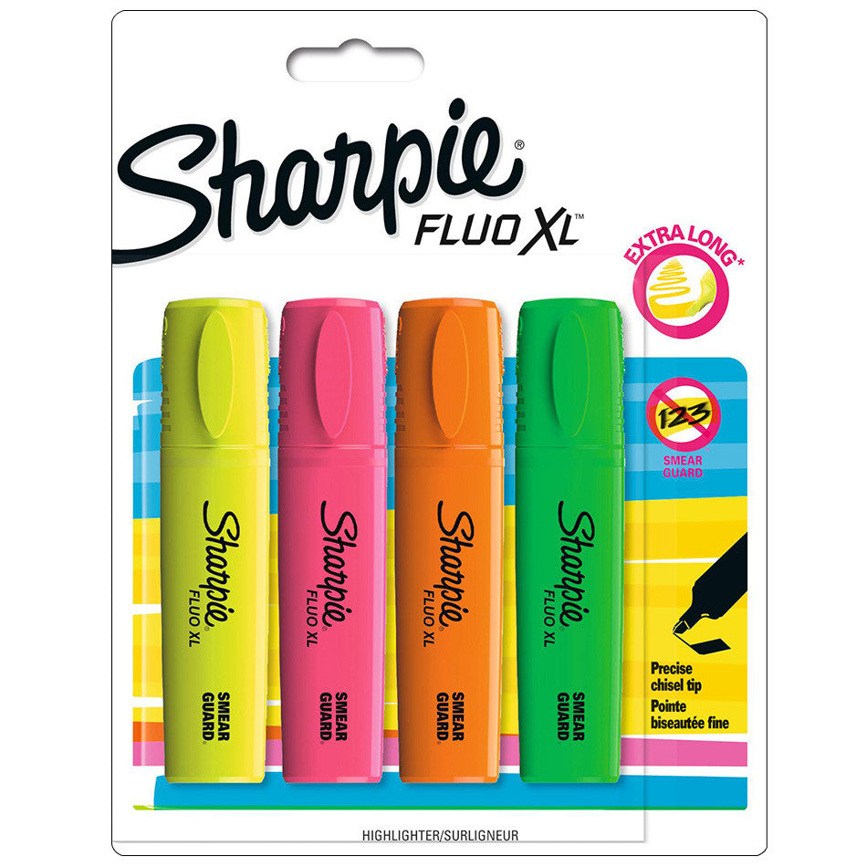 Sharpie Fluo XL Highlighter Assorted Set of 4 by Sharpie at Cult Pens