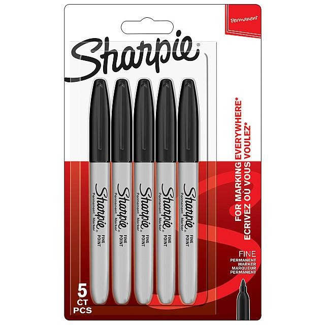 Sharpie Permanent Marker Fine Black Set of 5 by Sharpie at Cult Pens