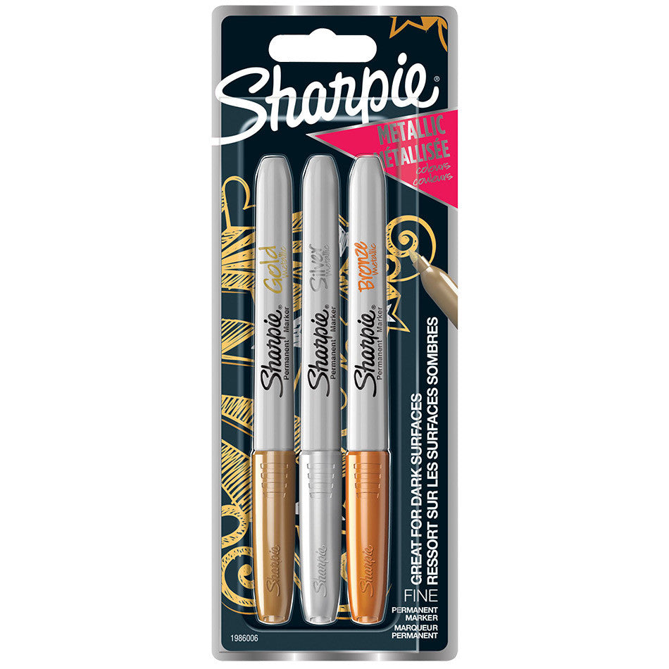 Sharpie Metallic Permanent Marker Assorted Set of 3 by Sharpie at Cult Pens