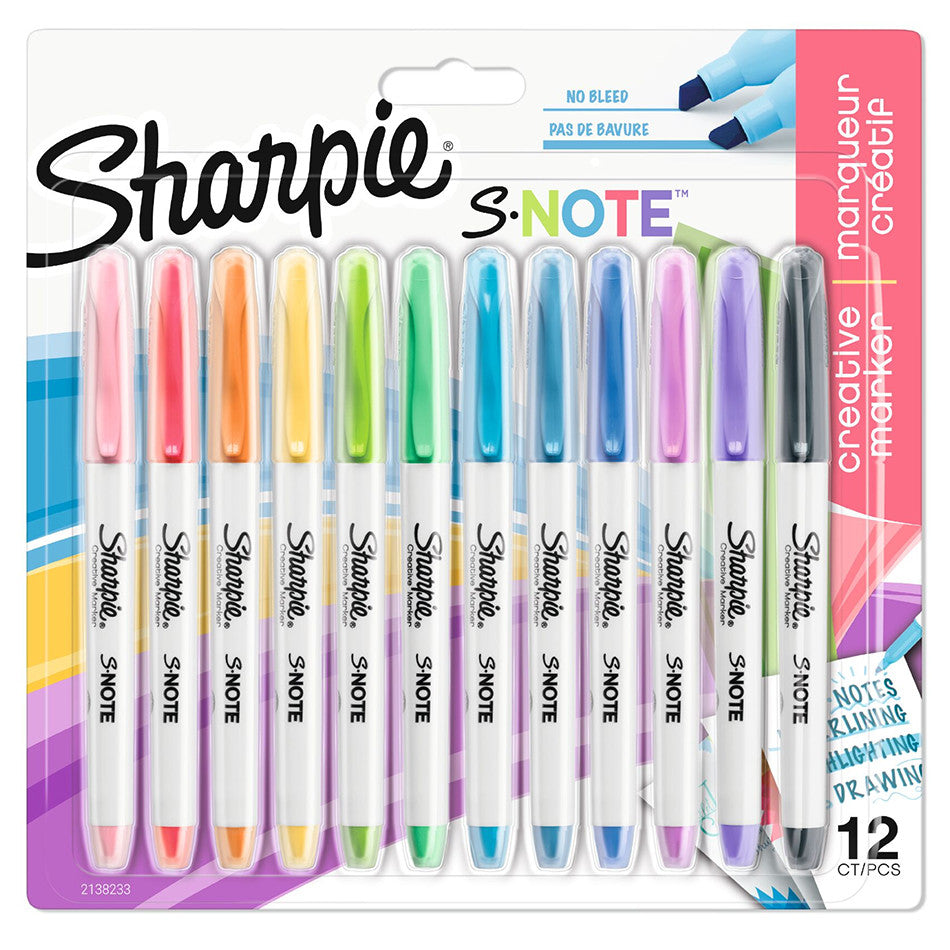 Sharpie S-Note Chisel Tip Marker Assorted Set of 12 by Sharpie at Cult Pens