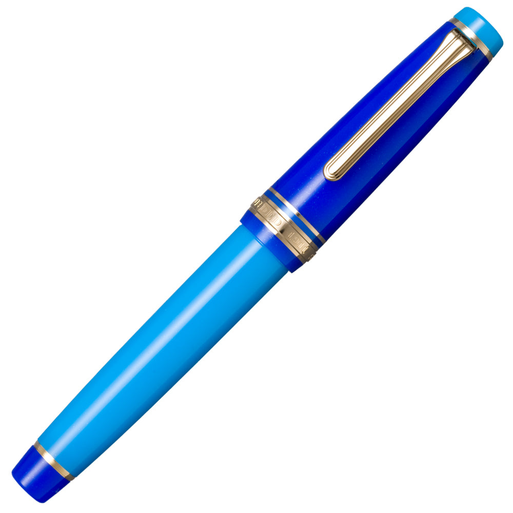 Sailor Professional Gear Regular Fountain Pen Blue Quasar 21K Nib Zoom by Sailor at Cult Pens