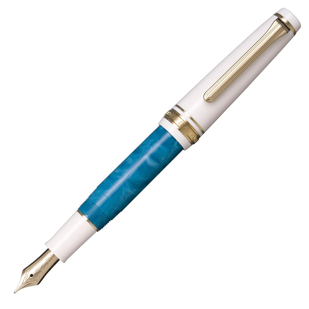 Sailor Professional Gear Slim Mini Rencontre Fountain Pen Bleu Ciel 14K Nib Medium Fine by Sailor at Cult Pens