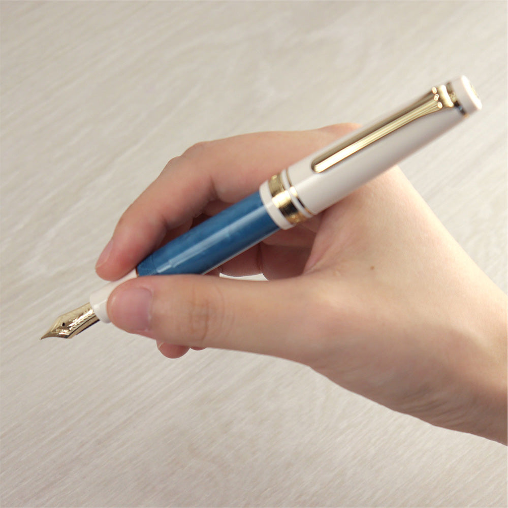 Sailor Professional Gear Slim Mini Rencontre Fountain Pen Bleu Ciel 14K Nib Medium Fine by Sailor at Cult Pens