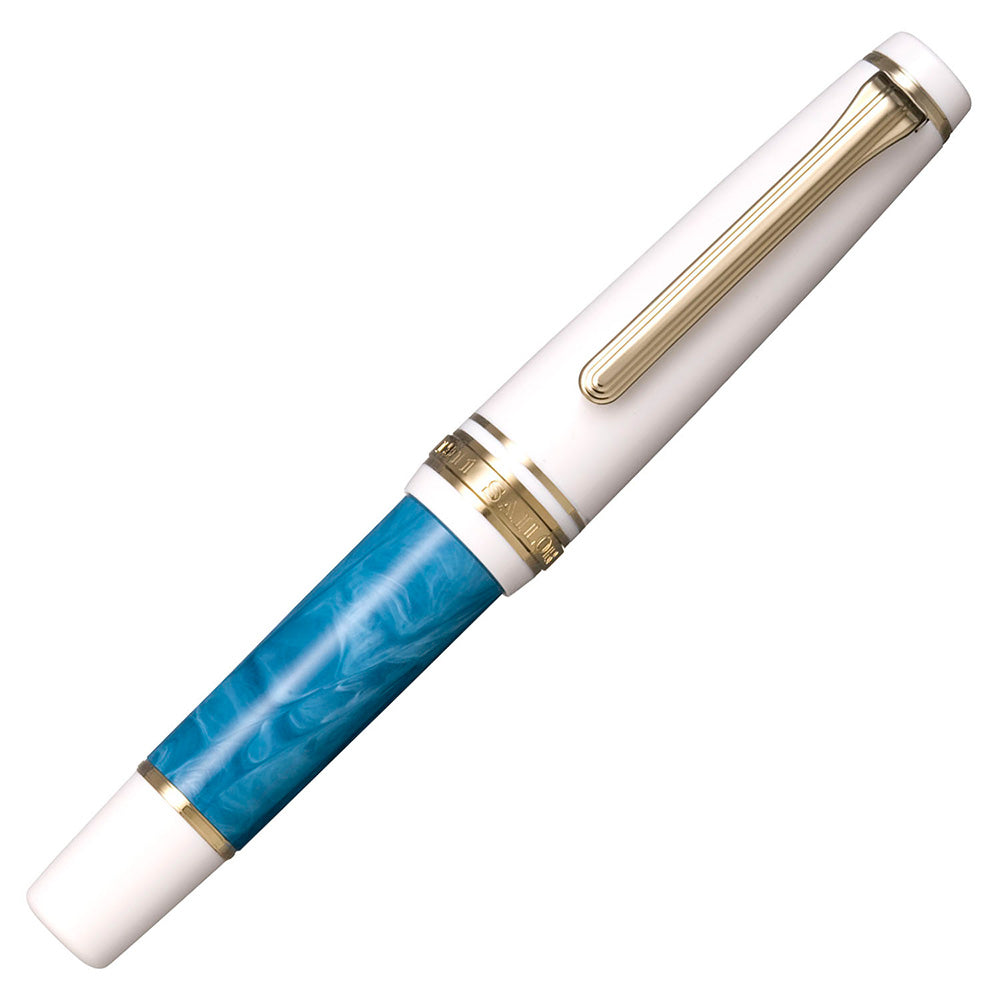 Sailor Professional Gear Slim Mini Rencontre Fountain Pen Bleu Ciel 14K Nib Medium Fine by Sailor at Cult Pens