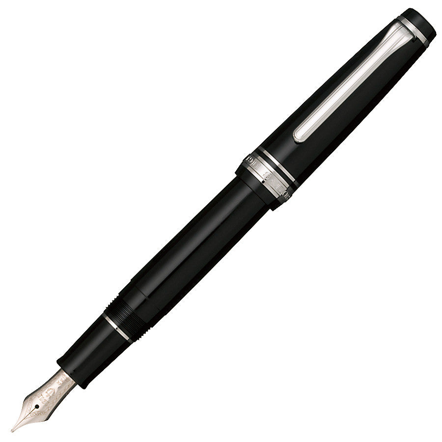 Sailor Professional Gear Slim (Sapporo) Fountain Pen Black with Rhodium Trim by Sailor at Cult Pens