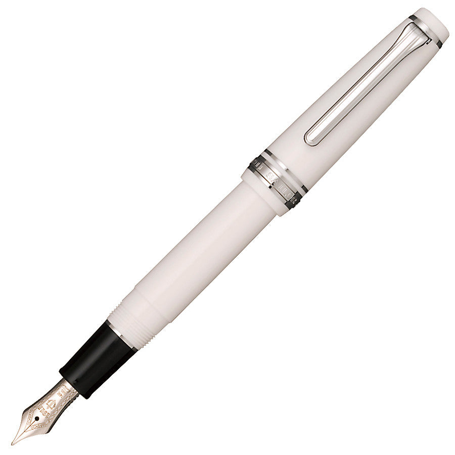 Sailor Professional Gear Slim (Sapporo) Fountain Pen White with Rhodium Trim by Sailor at Cult Pens