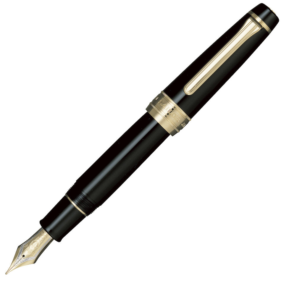 Sailor Professional Gear King Of Pens Fountain Pen Black with Gold Trim 21K Nib by Sailor at Cult Pens