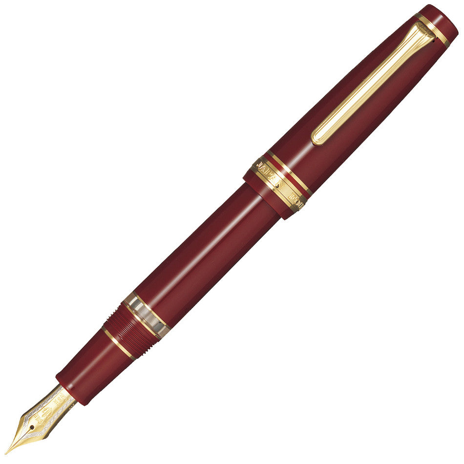 Sailor Professional Gear Realo Fountain Pen Maroon with Gold Trim by Sailor at Cult Pens