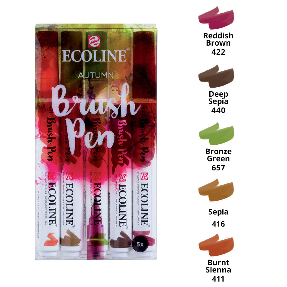 Royal Talens Ecoline Brush Pens Assorted Set of 5 by Royal Talens Ecoline at Cult Pens