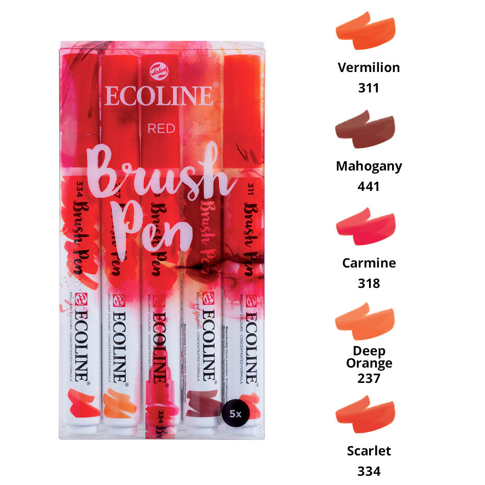 Royal Talens Ecoline Brush Pens Assorted Set of 5 by Royal Talens Ecoline at Cult Pens