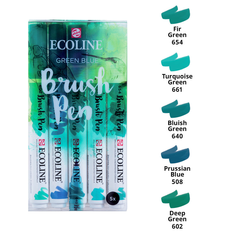 Royal Talens Ecoline Brush Pens Assorted Set of 5 by Royal Talens Ecoline at Cult Pens