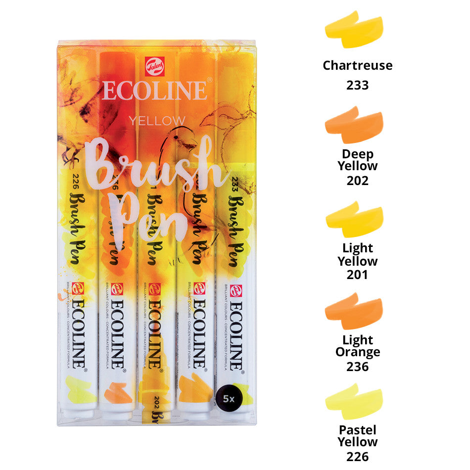 Royal Talens Ecoline Brush Pens Assorted Set of 5 by Royal Talens Ecoline at Cult Pens