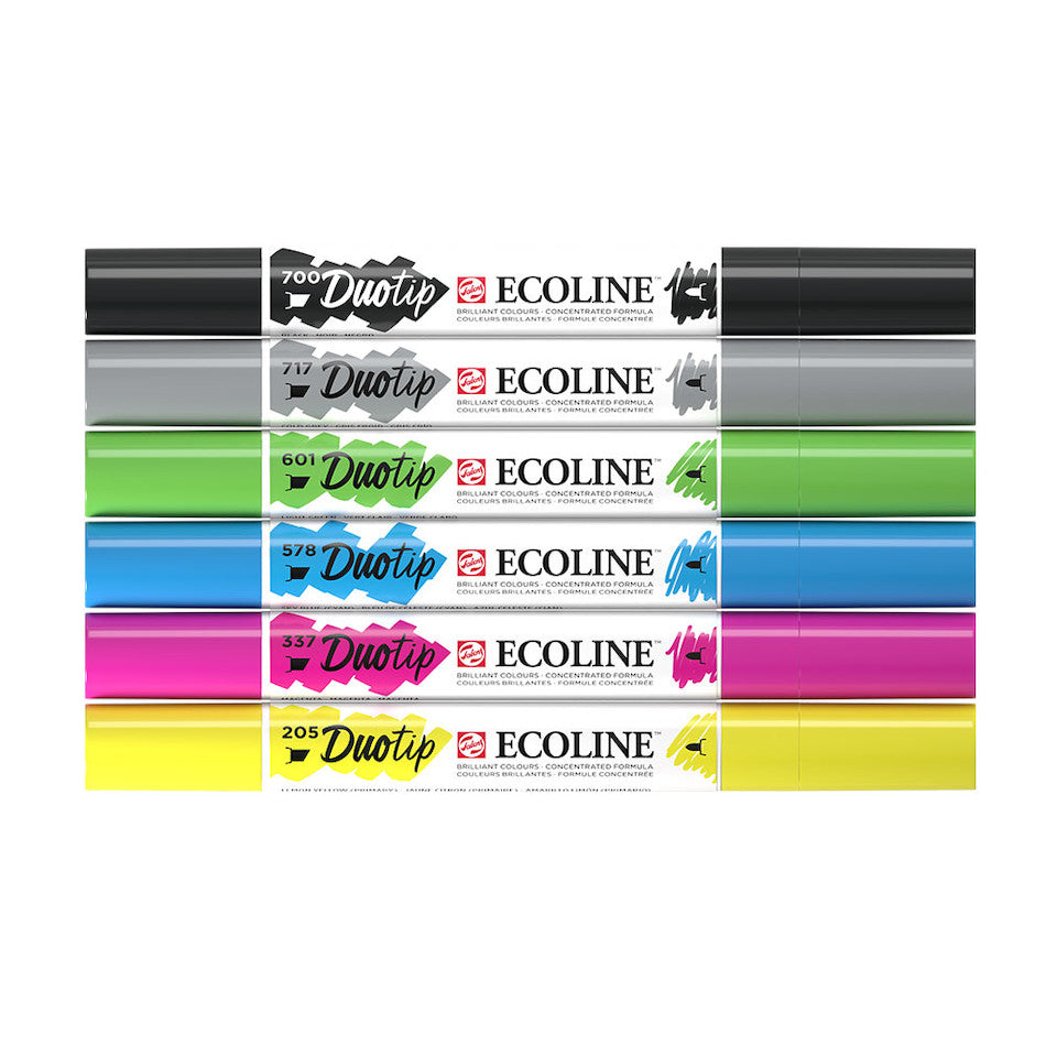 Royal Talens Ecoline Duotip Pen Set of 6 Basic by Royal Talens Ecoline at Cult Pens