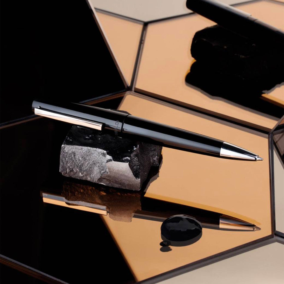 Tibaldi Infrangible Ballpoint Pen Rich Black with Stainless Steel Trim by Tibaldi at Cult Pens