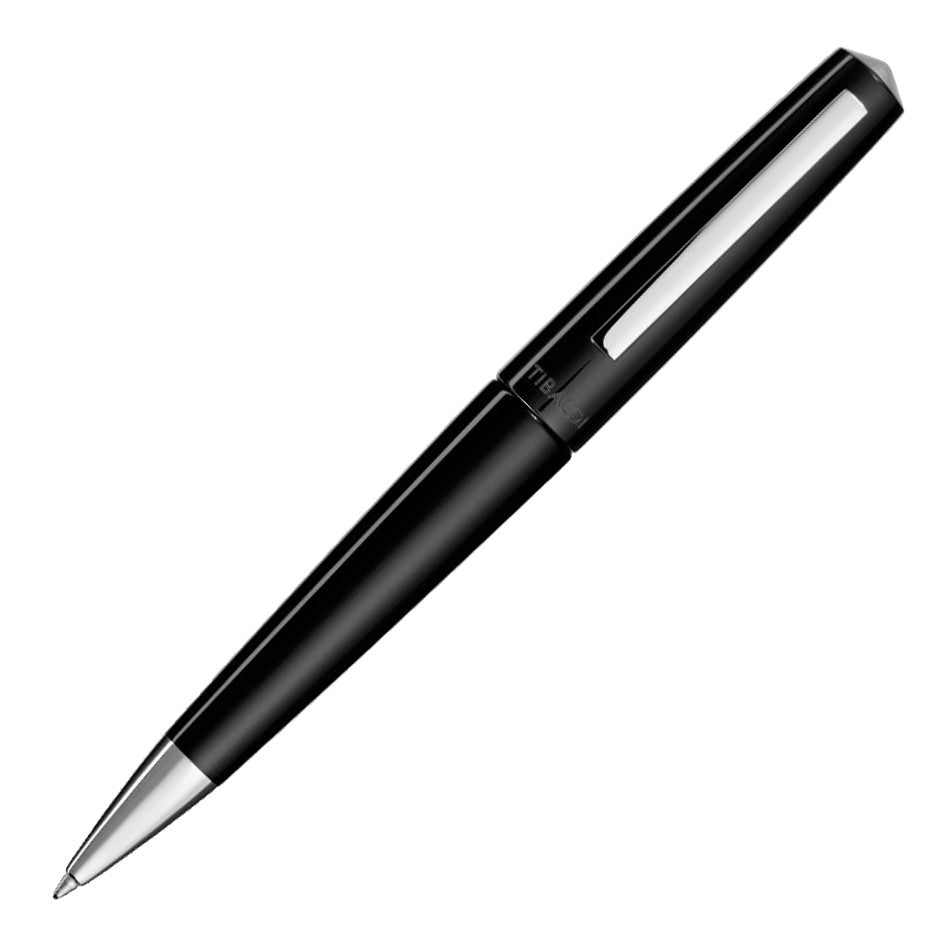 Tibaldi Infrangible Ballpoint Pen Rich Black with Stainless Steel Trim by Tibaldi at Cult Pens