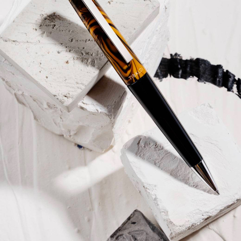 Tibaldi Infrangible Ballpoint Pen Chrome Yellow with Stainless Steel Trim by Tibaldi at Cult Pens