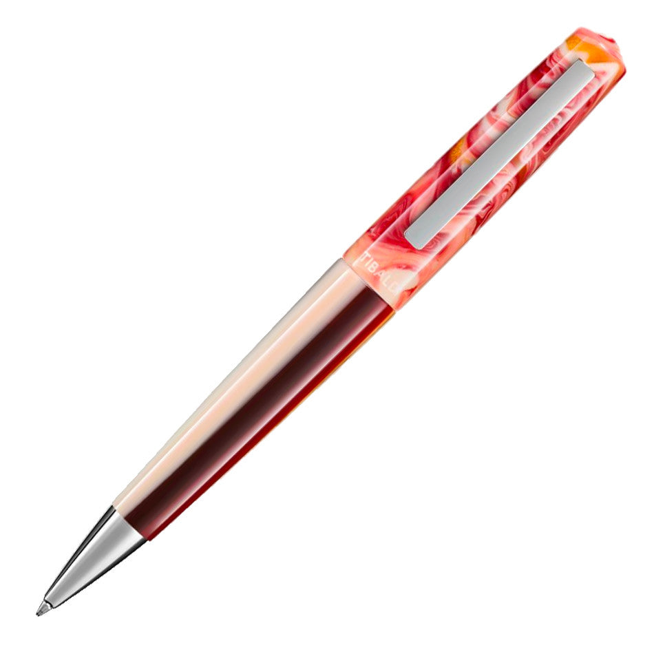 Tibaldi Infrangible Ballpoint Pen Russet Red with Stainless Steel Trim by Tibaldi at Cult Pens