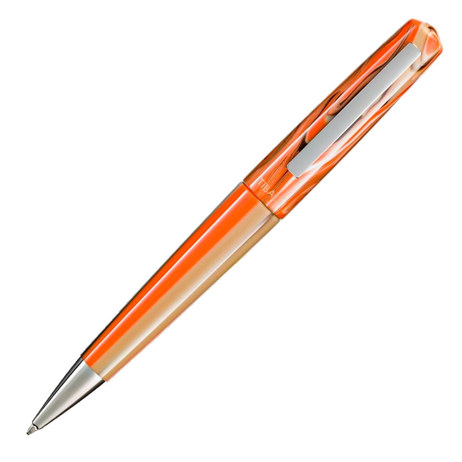 Tibaldi Infrangible Ballpoint Pen Ginger Beige with Stainless Steel Trim by Tibaldi at Cult Pens