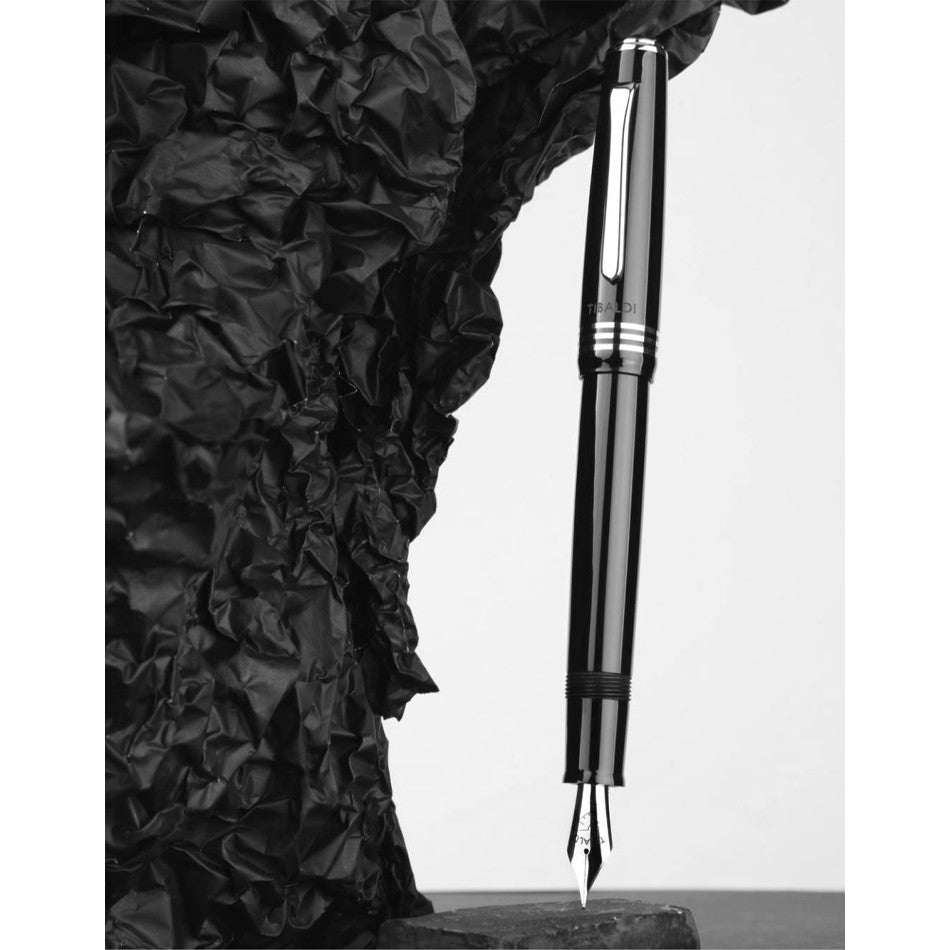 Tibaldi N.60 Fountain Pen Rich Black with Palladium Trim by Tibaldi at Cult Pens