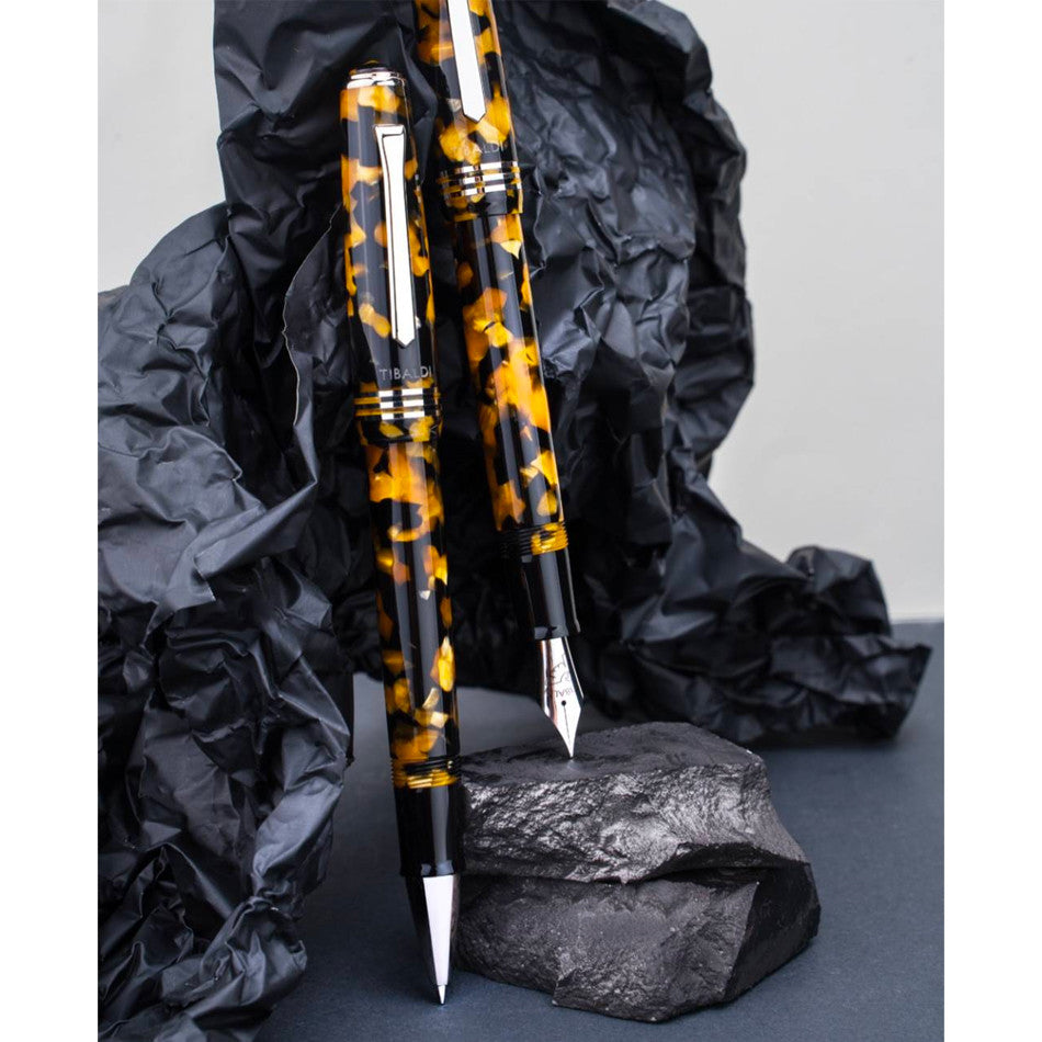 Tibaldi N.60 Rollerball Pen Amber Yellow with Palladium Trim by Tibaldi at Cult Pens