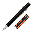 Tibaldi Perfecta Rollerball Pen Rich Black and LP Vinyl Orange by Tibaldi at Cult Pens