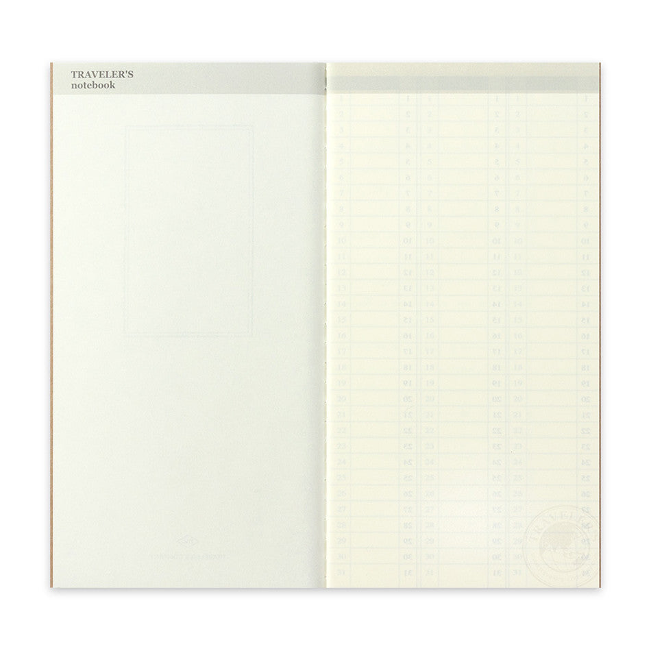 TRAVELER'S COMPANY Notebook Refill Vertical Perpetual Diary Weekly