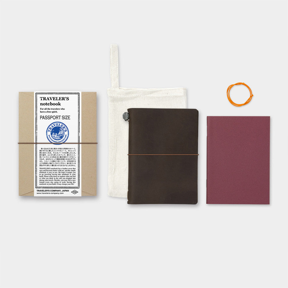 TRAVELER'S COMPANY Traveler's Notebook Leather Passport Size Brown by TRAVELER'S COMPANY at Cult Pens