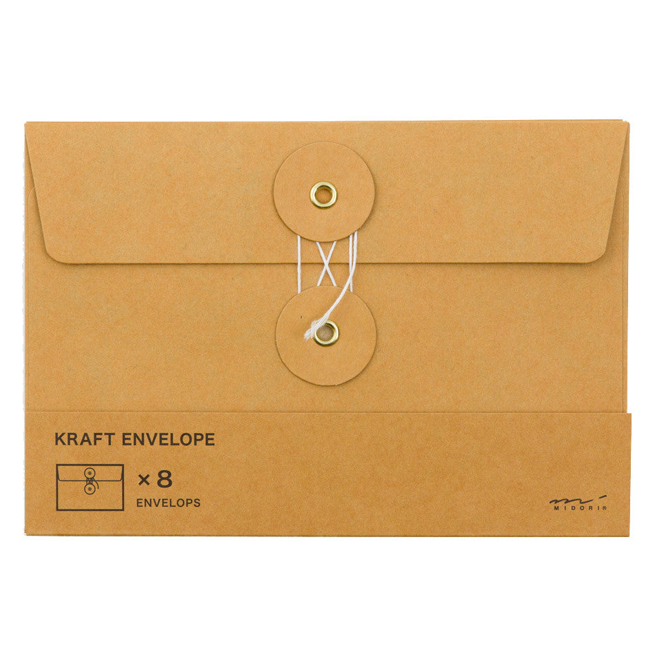 TRAVELER'S COMPANY Kraft String Envelope Medium Horizontal Orange by TRAVELER'S COMPANY at Cult Pens