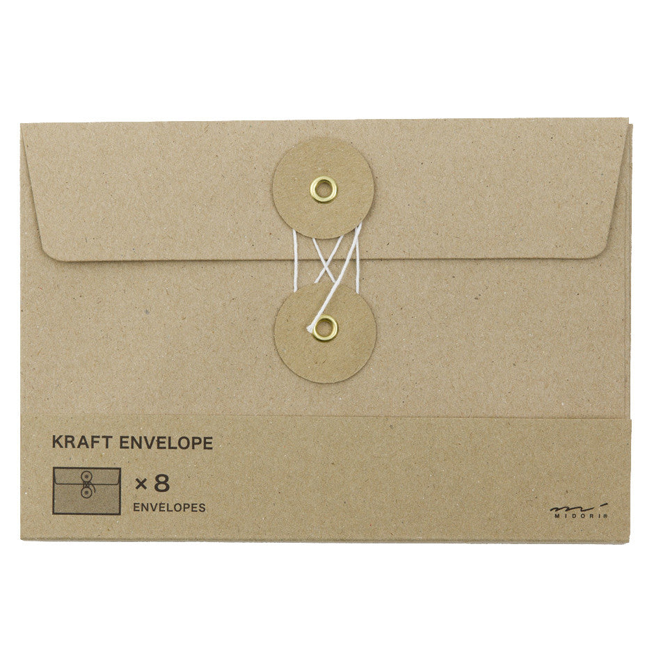 TRAVELER'S COMPANY Kraft String Envelope Medium Horizontal Brown by TRAVELER'S COMPANY at Cult Pens