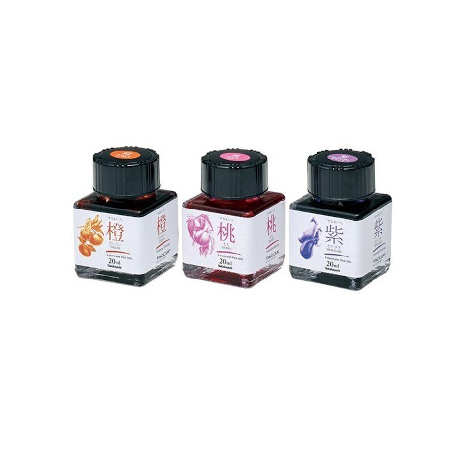 Taccia Sunaoiro Fountain Pen Ink 20ml Set of 3 Red Colours by Taccia at Cult Pens