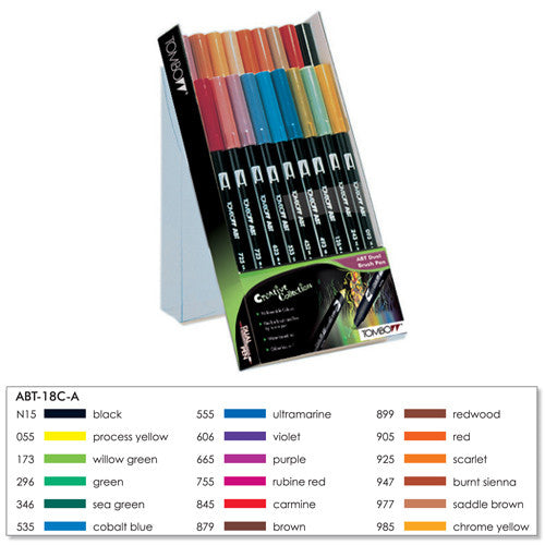 Tombow ABT Dual Brush Pen Set of 18 by Tombow at Cult Pens
