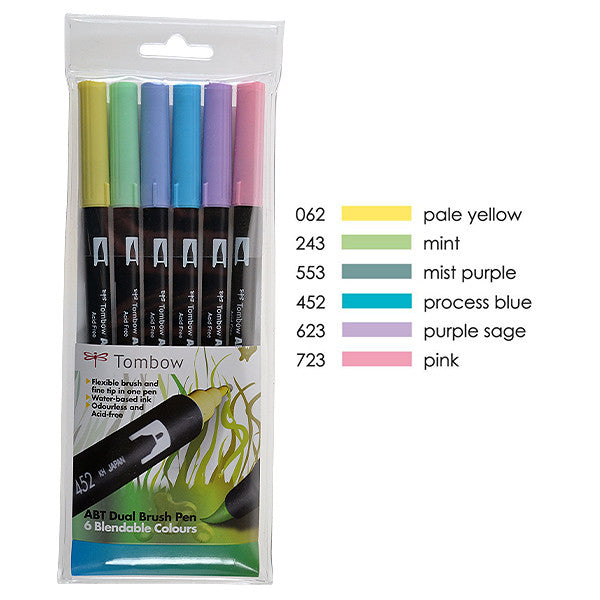 Tombow ABT Dual Brush Pen Set of 6 by Tombow at Cult Pens