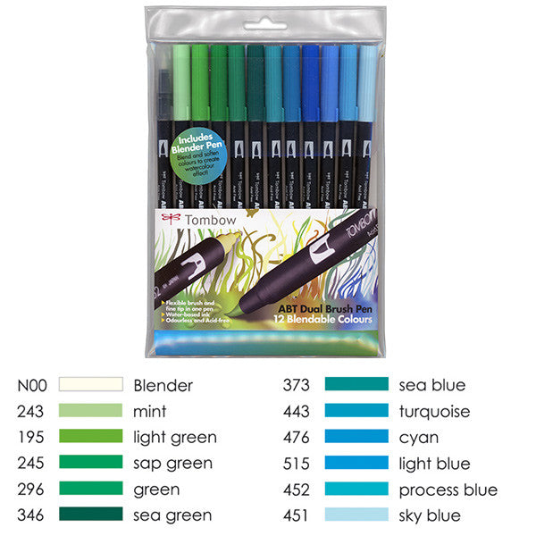 Tombow ABT Dual Brush Pen Set of 12 by Tombow at Cult Pens