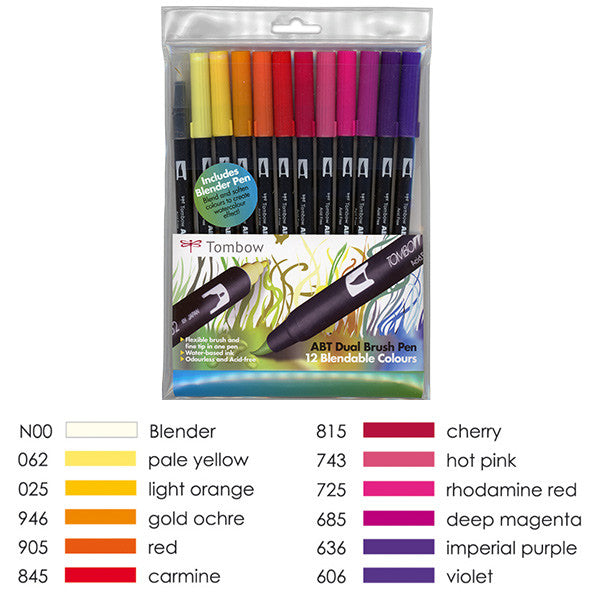 Tombow ABT Dual Brush Pens - Skin Tone Colours (Pack of 12)