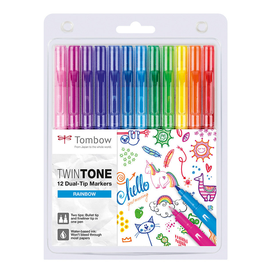Tombow Twin Tone Dual Tip Marker Set of 12 by Tombow at Cult Pens