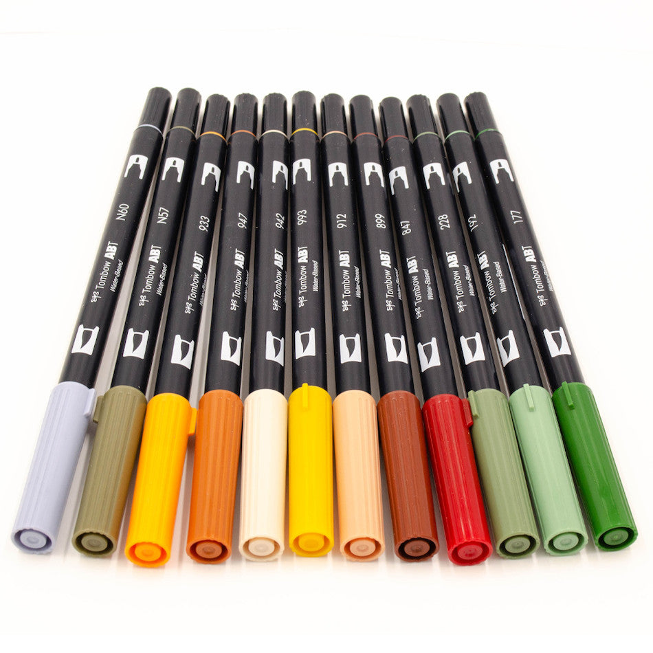 Tombow ABT Dual Brush Pen Exclusive Autumn Collection Set of 12 by Tombow at Cult Pens