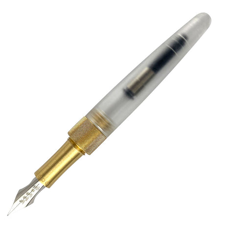 The Good Blue Flame Grilled Polycarbonate with Brass Fountain Pen Steel Flex Nib Polymer Feed by The Good Blue at Cult Pens