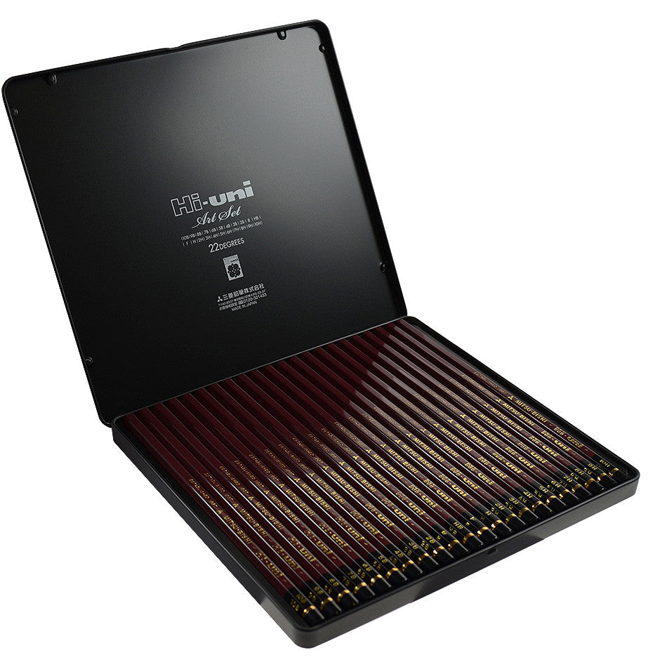 Mitsubishi Hi-Uni Pencil Art Set of 22 Grades by Mitsubishi at Cult Pens