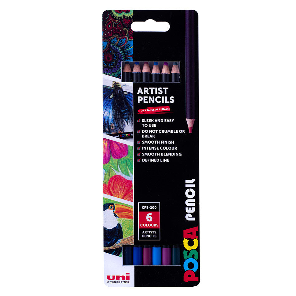 Uni POSCA Pencil Assorted Set of 6 Luxe by Uni at Cult Pens