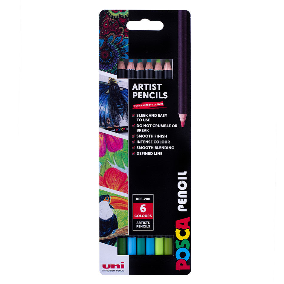 Uni POSCA Pencil Assorted Set of 6 Ocean by Uni at Cult Pens